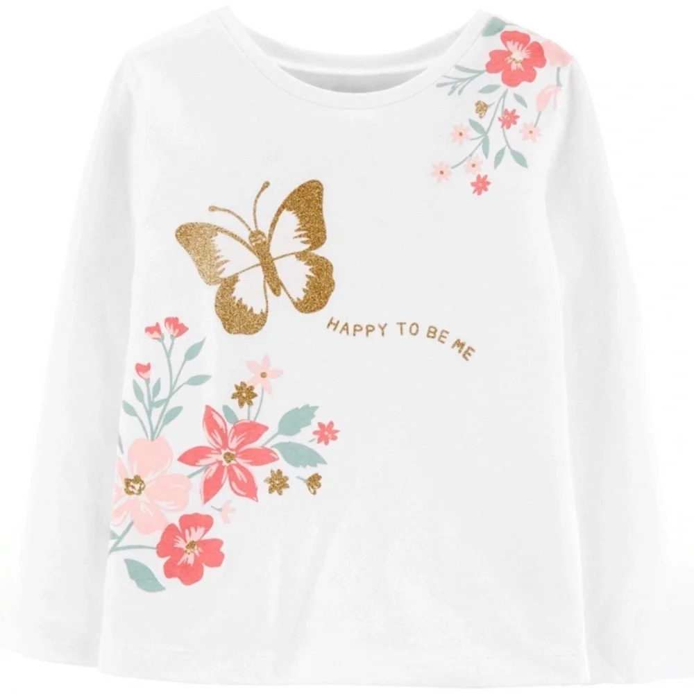 Carter's off white floral print shirt